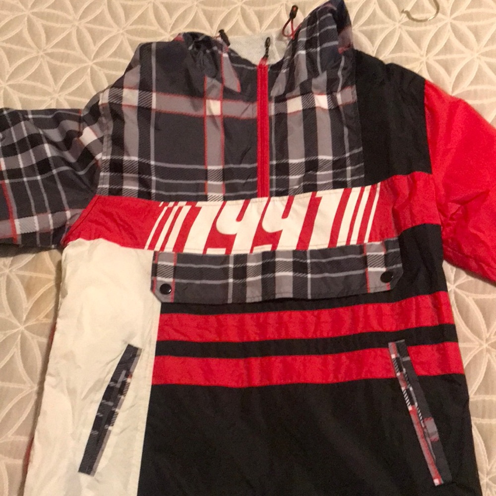 Black, Red, Grey windbreaker
